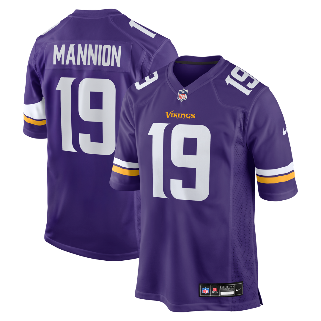 Minnesota Vikings Sean Mannion Nike Purple Game Jersey product image 1, provided for visual reference and product detail