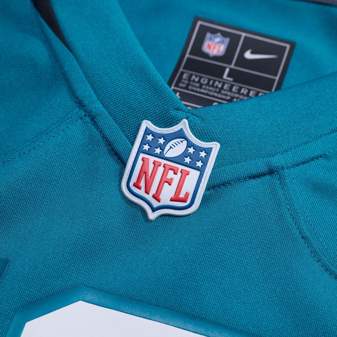 Jacksonville Jaguars Anton Harrison Nike Teal Game Jersey product image 4, provided for visual reference and product detail