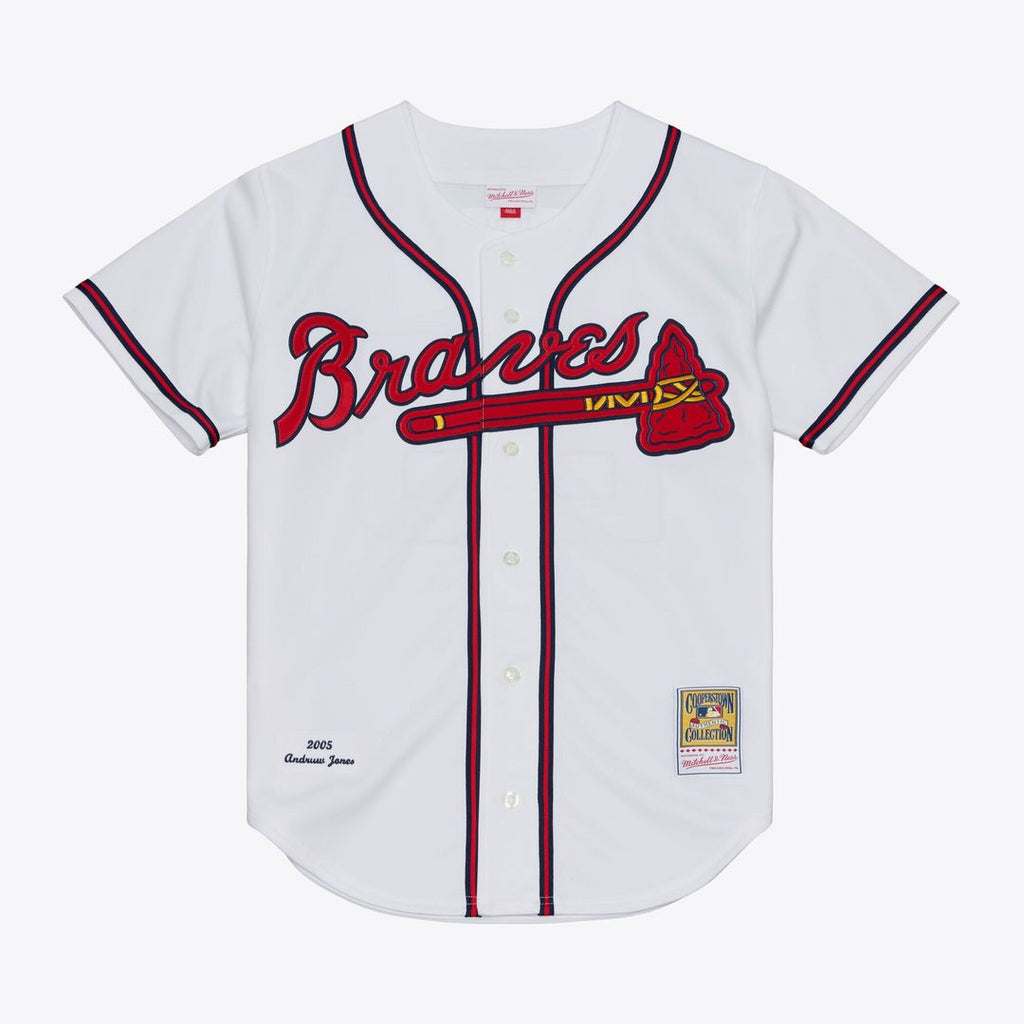 Atlanta Braves Andruw Jones Mitchell & Ness White 2005 Authentic Jersey product image 1, provided for visual reference and