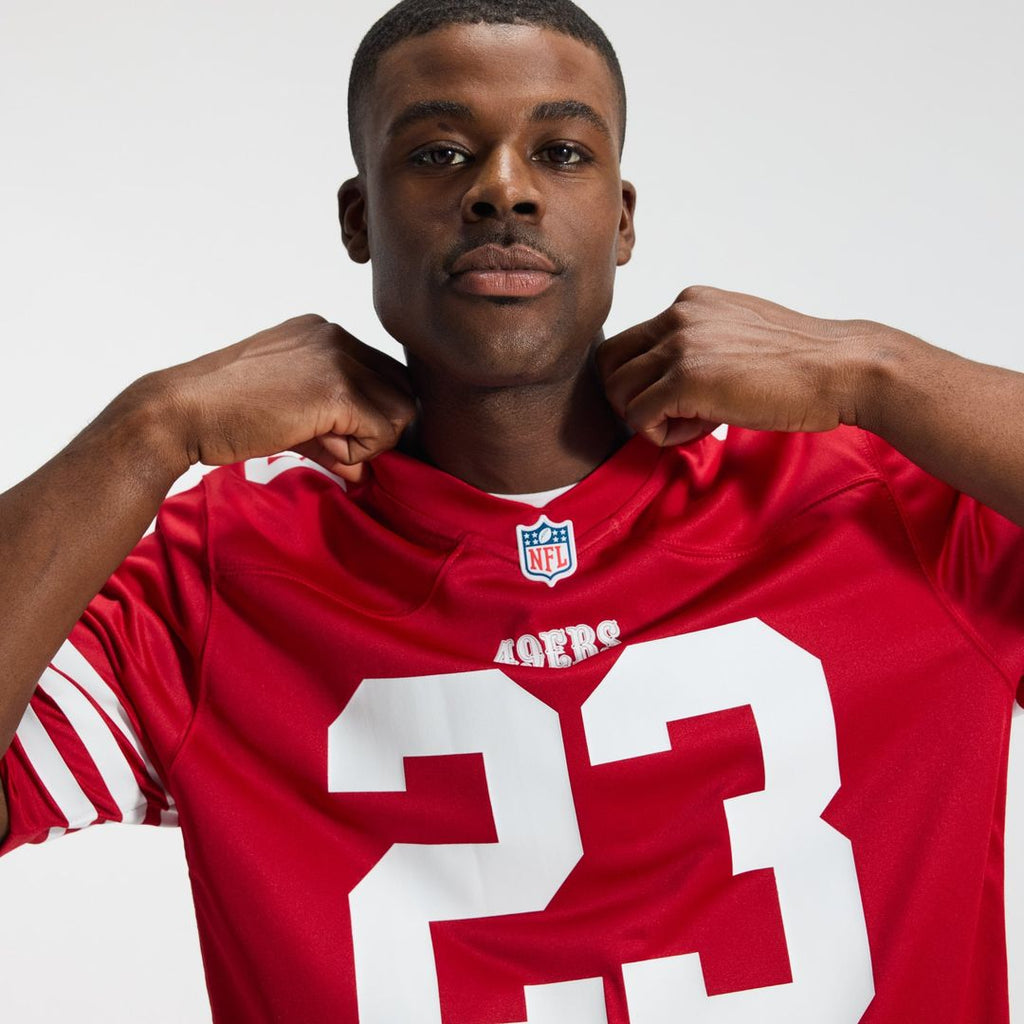San Francisco 49ers Christian McCaffrey Nike Scarlet Game Player Jersey product image 8, provided for visual reference and