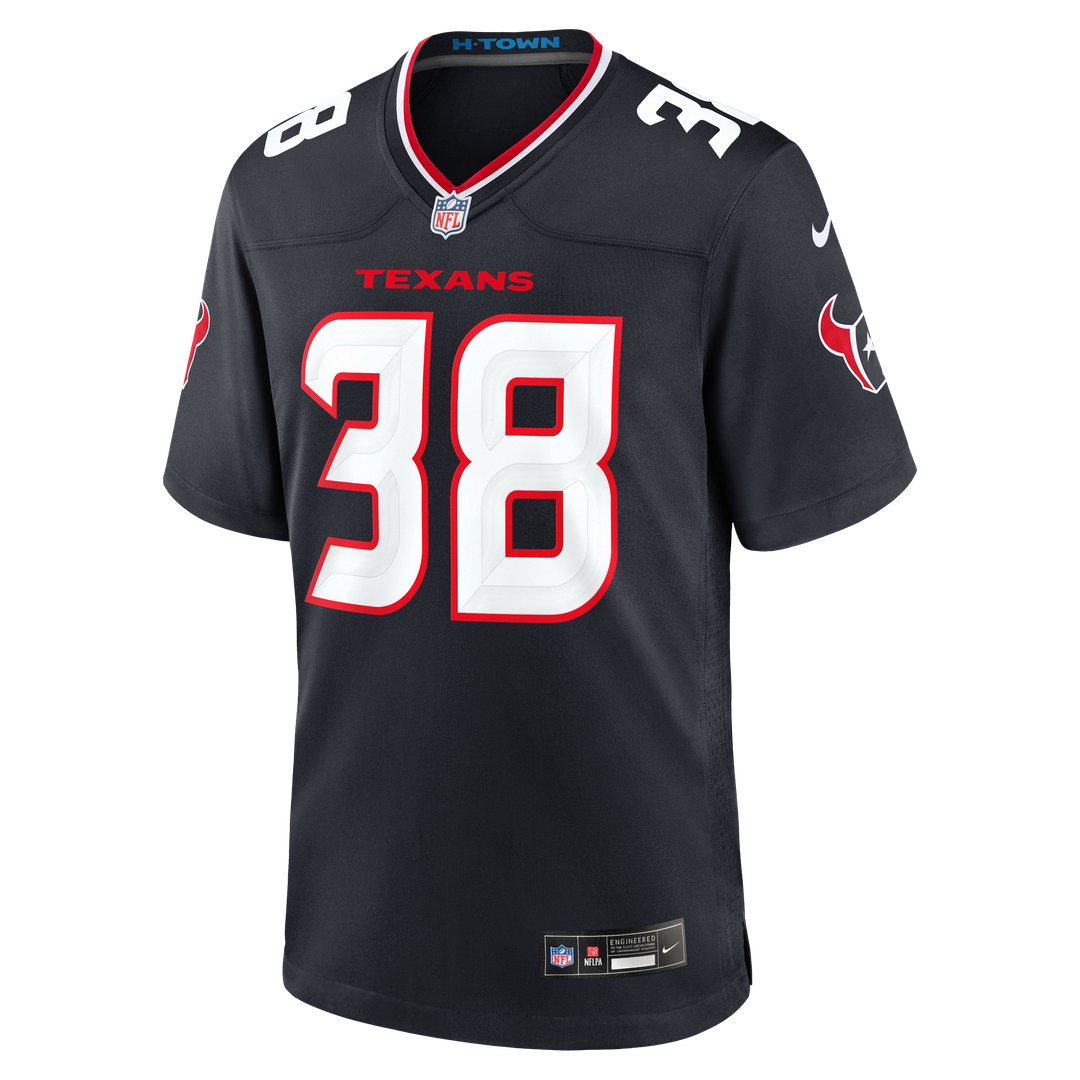 Houston Texans Kai Kroeger Nike Navy Team Game Jersey product image 2, provided for visual reference and product detail