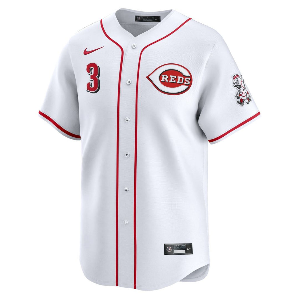 Cincinnati Reds Ke'Bryan Hayes Nike White Home Limited Player Jersey product image 2, provided for visual reference and