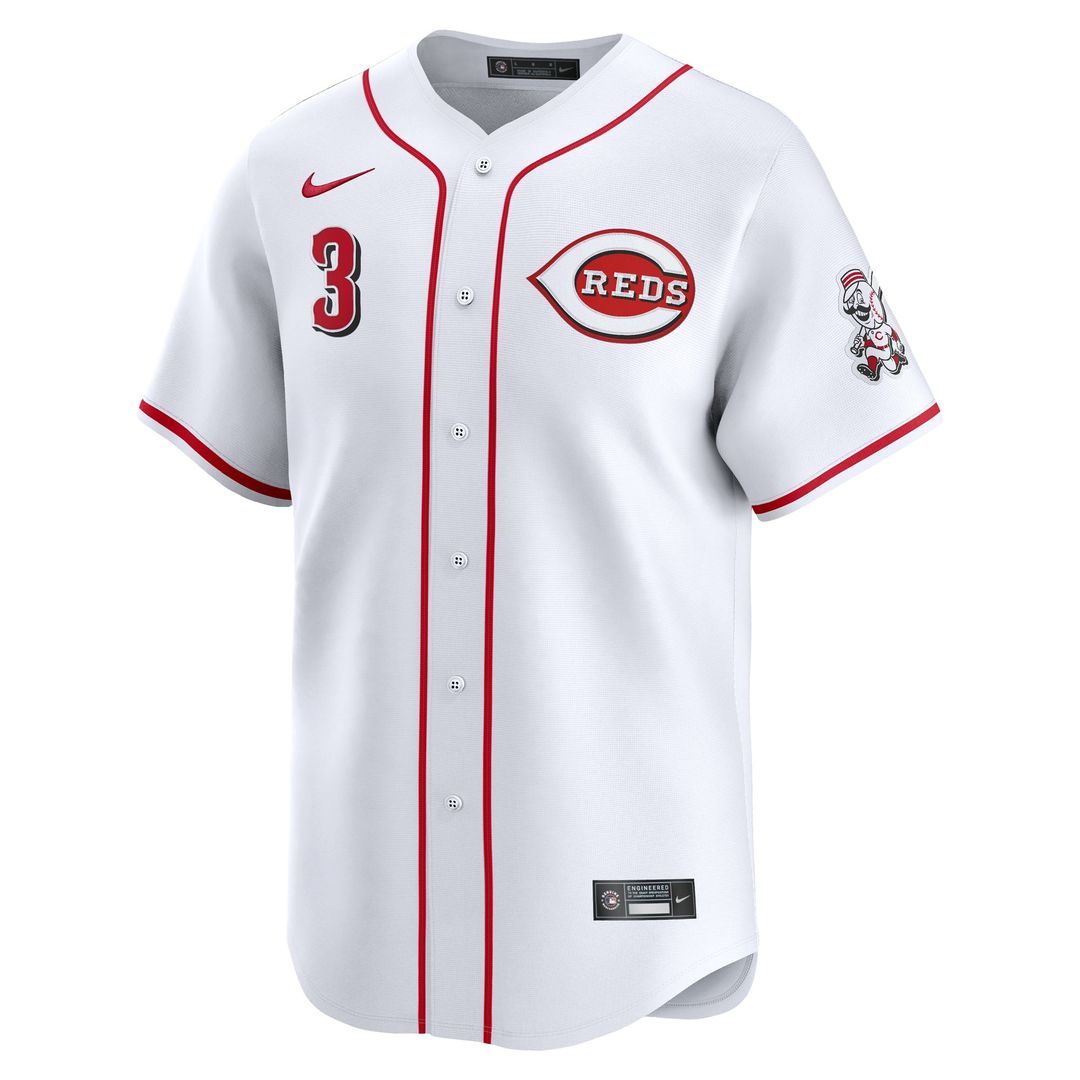 Cincinnati Reds Ke'Bryan Hayes Nike White Home Limited Player Jersey product image 2, provided for visual reference and