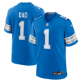 Detroit Lions Number 1 Dad Nike Blue Game Jersey product image 1, provided for visual reference and product detail review