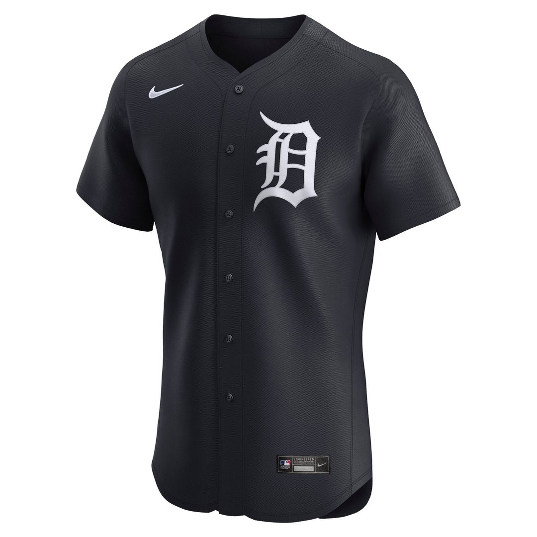 Detroit Tigers Nike Navy Alternate 2 Elite Jersey product image 5, provided for visual reference and product detail review