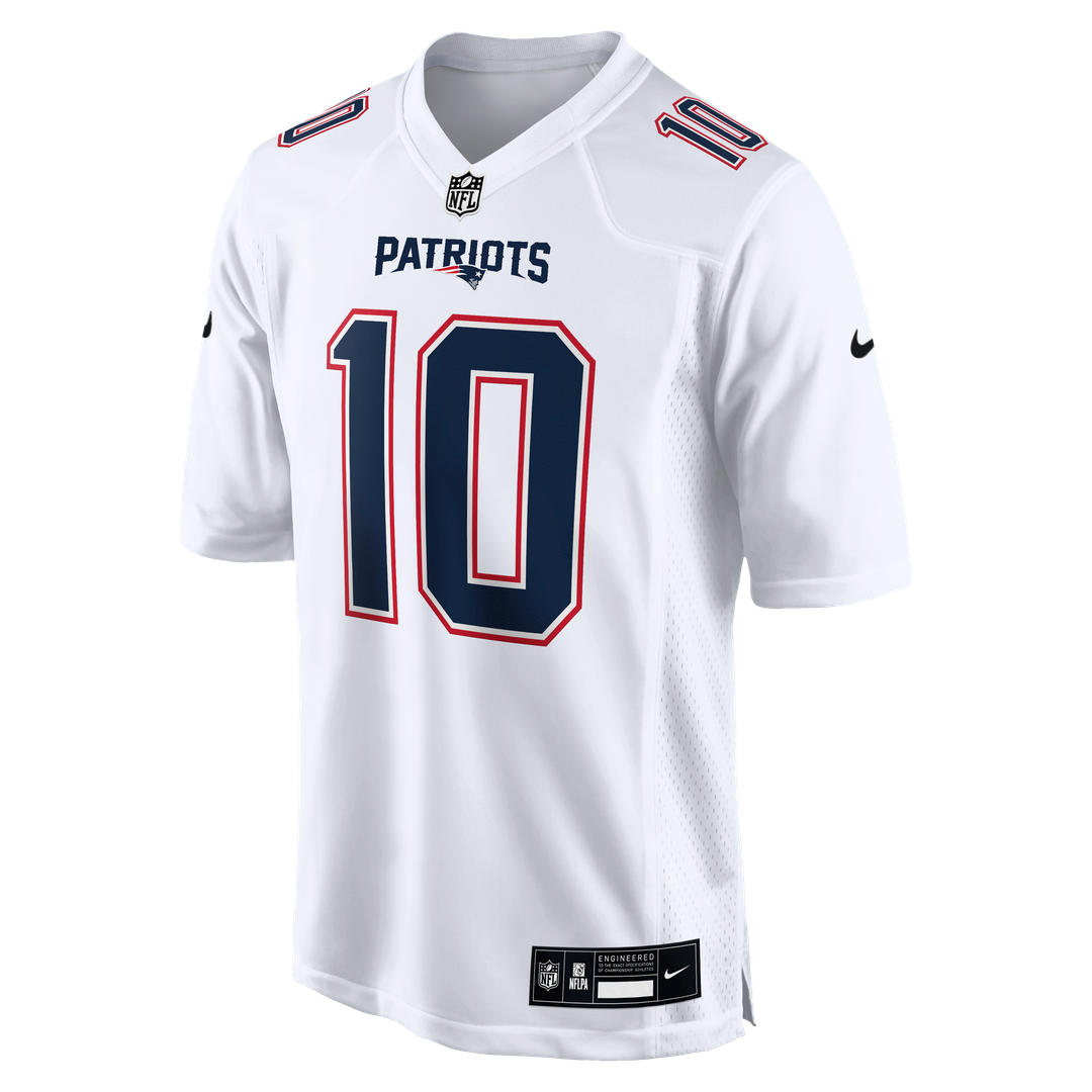 New England Patriots Drake Maye Nike Tundra White Game Jersey product image 5, provided for visual reference and product