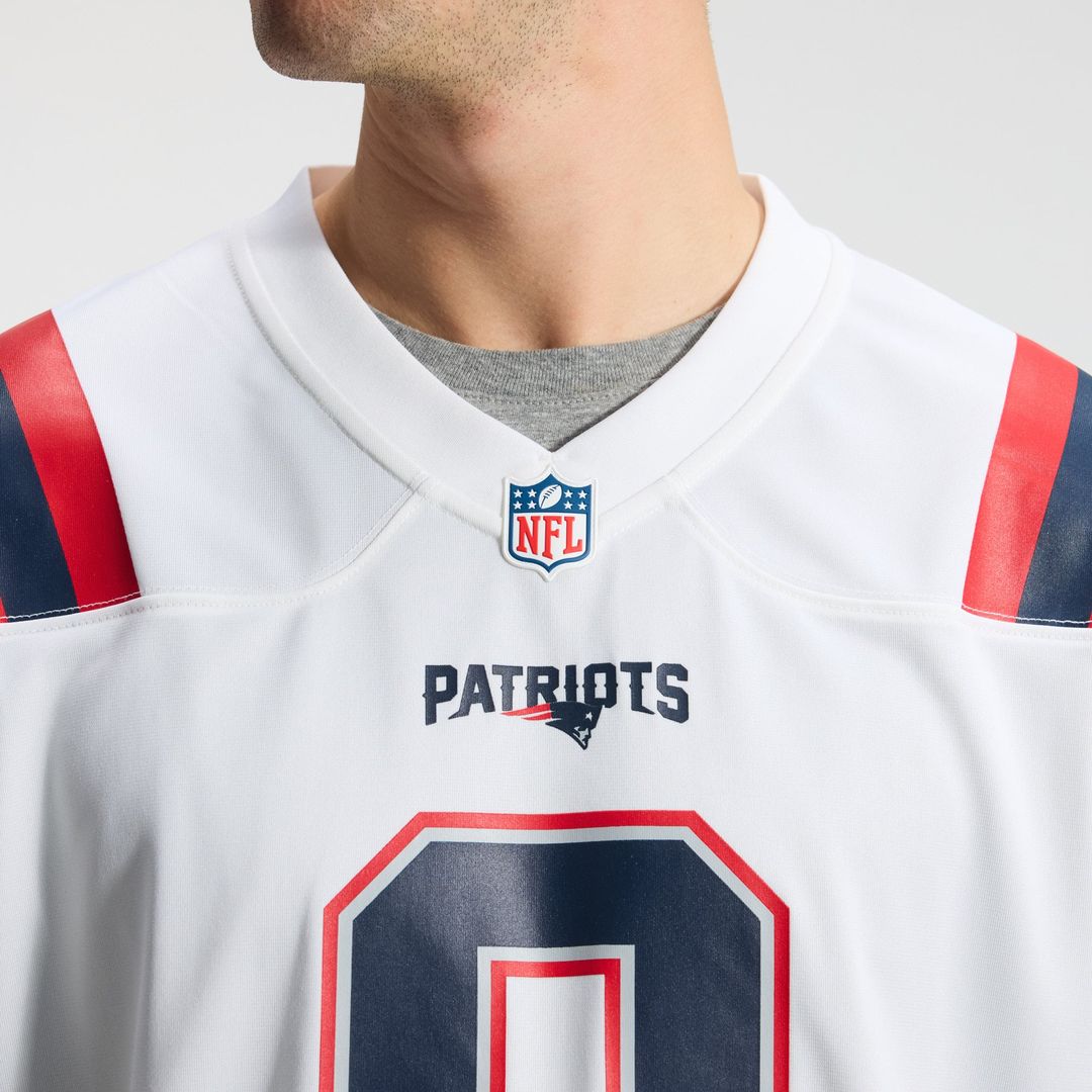 New England Patriots Christian Gonzalez Nike White Game Jersey product image 22, provided for visual reference and product