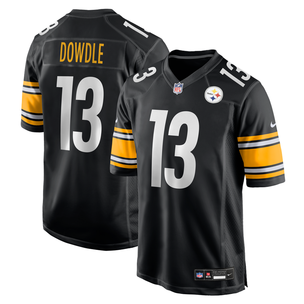 Pittsburgh Steelers Rico Dowdle Nike Black Game Jersey product image 1, provided for visual reference and product detail