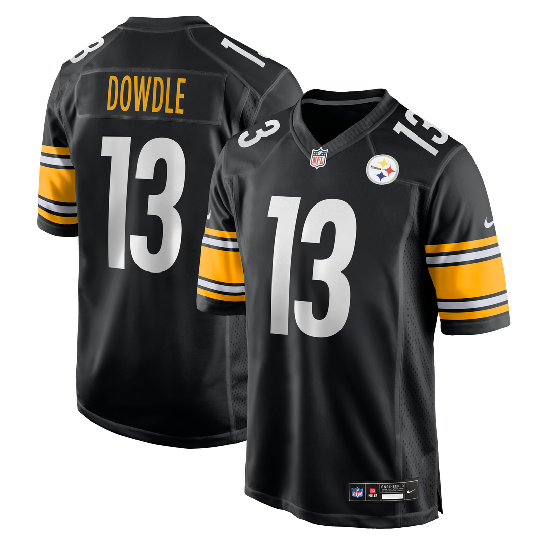 Pittsburgh Steelers Rico Dowdle Nike Black Game Jersey product image 1, provided for visual reference and product detail