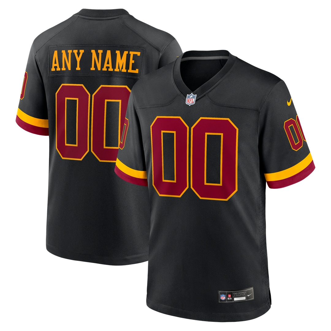 Washington Commanders Nike Black Hail Raiser Alternate Custom Game Jersey product image 8, provided for visual reference and