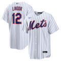 New York Mets Francisco Lindor Nike White Home Replica Jersey product image 1, provided for visual reference and product