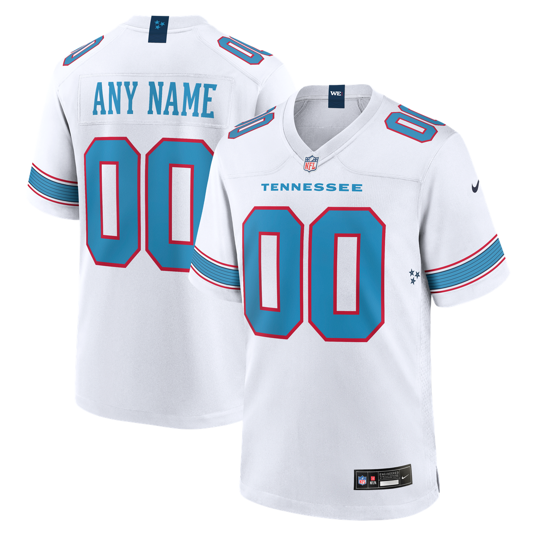 Tennessee Titans Nike White Game Custom Jersey product image 1, provided for visual reference and product detail review