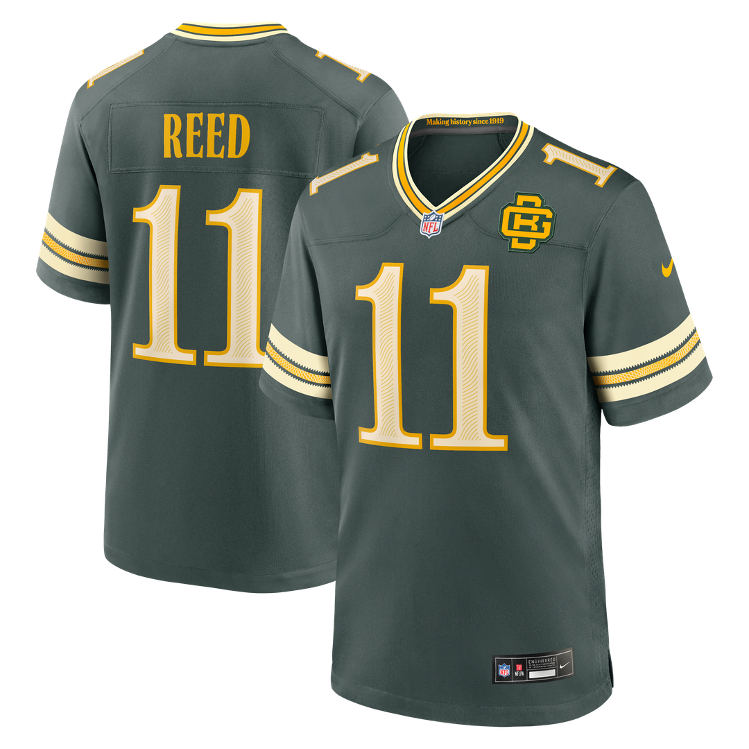 Green Bay Packers Jayden Reed Nike Green 2026 Rivalries Collection Game Jersey product image 1, provided for visual