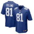 New York Giants Beaux Collins Nike Royal Team Game Jersey product image 1, provided for visual reference and product detail