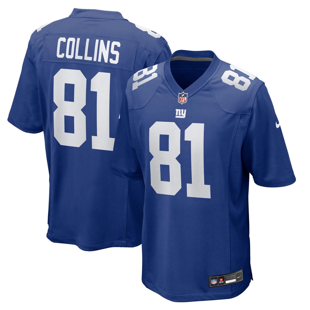 New York Giants Beaux Collins Nike Royal Team Game Jersey product image 1, provided for visual reference and product detail