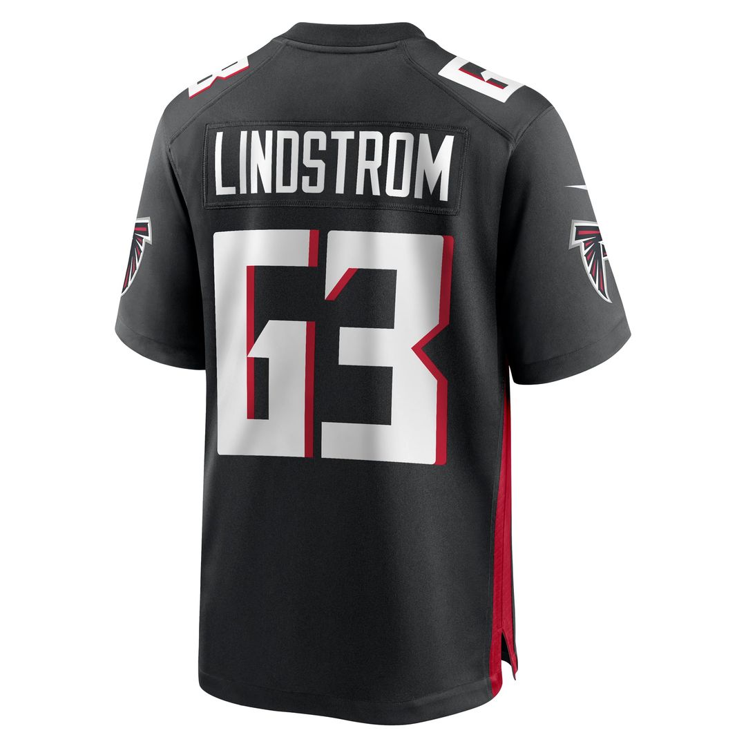 Atlanta Falcons Chris Lindstrom Nike Black Team Game Jersey product image 3, provided for visual reference and product