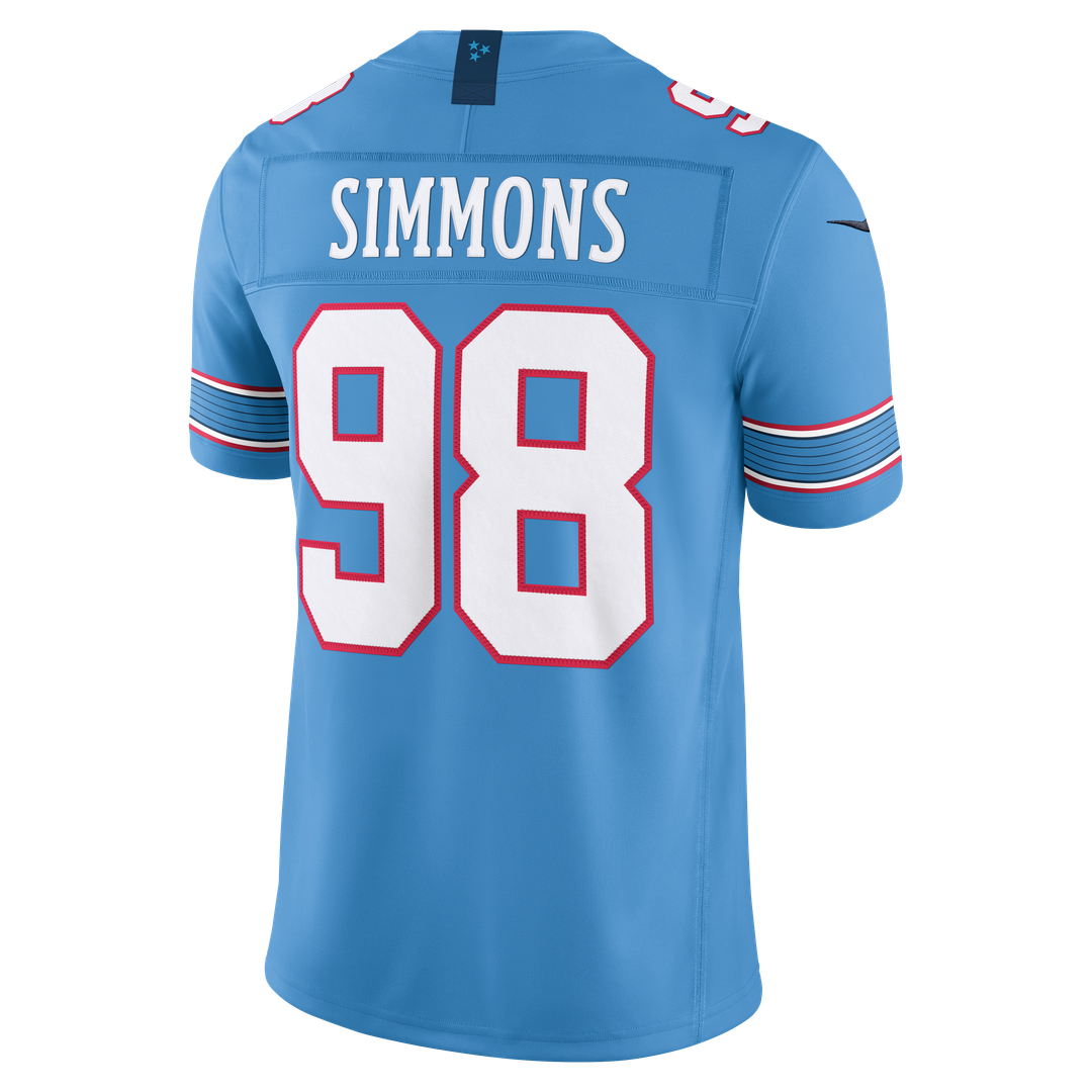 Tennessee Titans Jeffery Simmons Nike Light Blue Team Vapor F.U.S.E. Stitched Limited Jersey product image 16, provided for