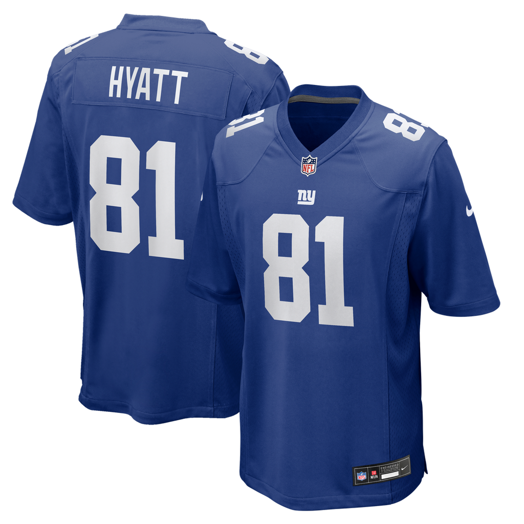 New York Giants Jalin Hyatt Nike Royal Team Game Jersey product image 1, provided for visual reference and product detail