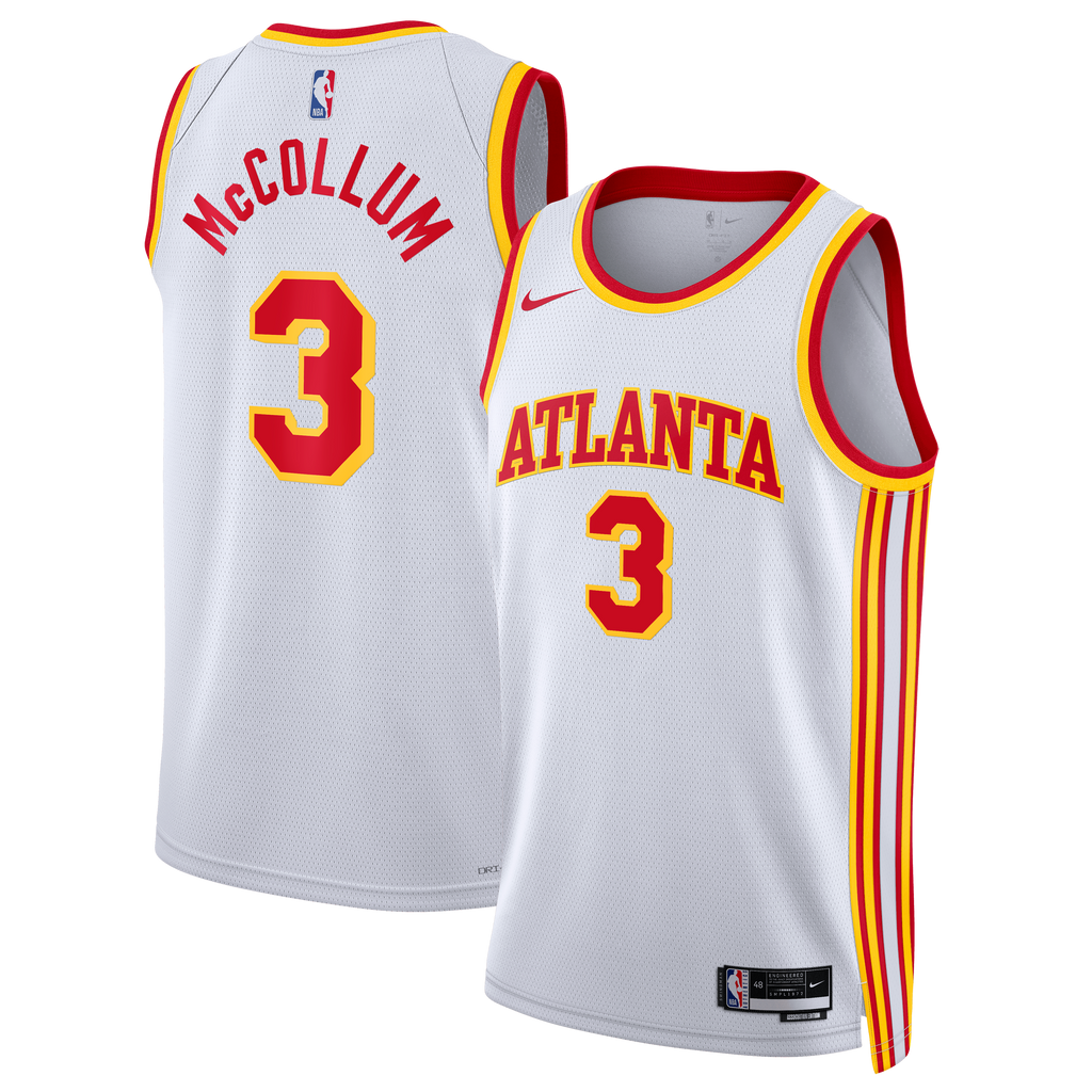 Atlanta Hawks Nike Association Edition Swingman Jersey - White - CJ McCollum - Unisex product image 2, provided for visual