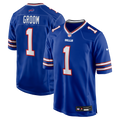 Buffalo Bills Number 1 Groom Nike Royal Game Jersey product image 1, provided for visual reference and product detail review