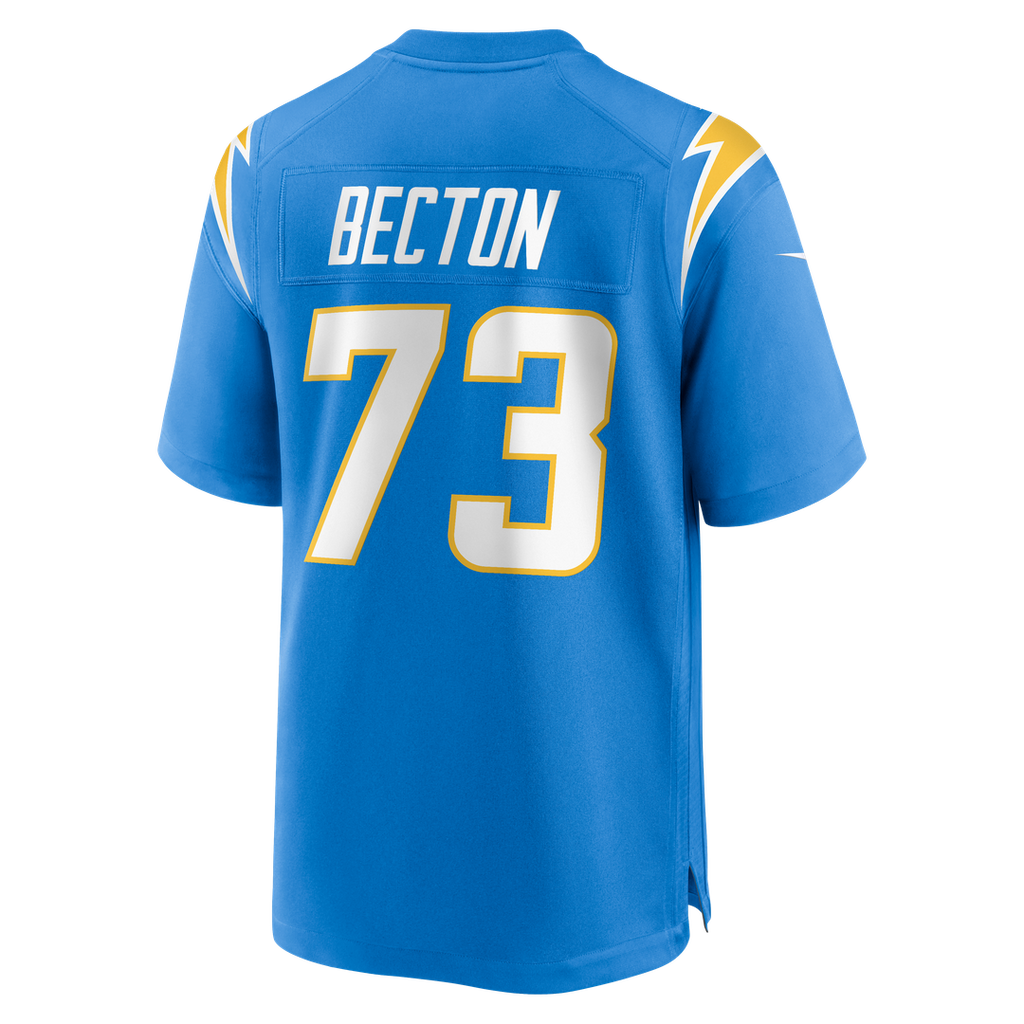 Los Angeles Chargers Mekhi Becton Nike Powder Blue Team Game Jersey product image 3, provided for visual reference and
