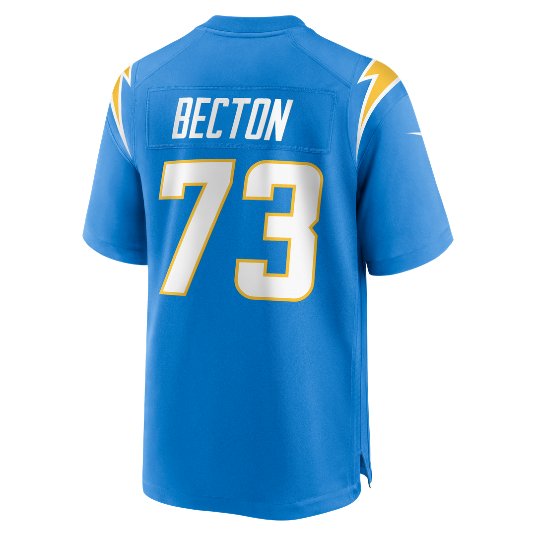 Los Angeles Chargers Mekhi Becton Nike Powder Blue Team Game Jersey product image 3, provided for visual reference and