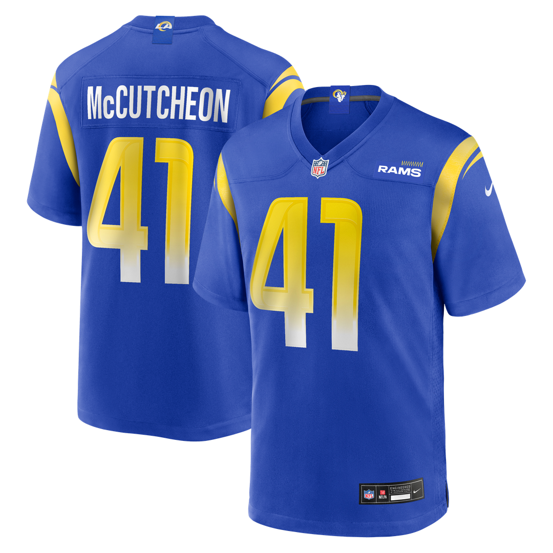 Los Angeles Rams Cameron McCutcheon Nike Royal Game Jersey product image 1, provided for visual reference and product detail
