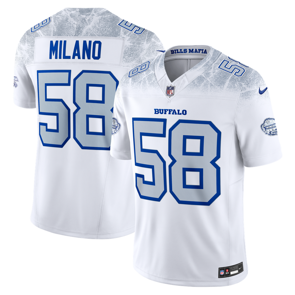 Buffalo Bills Matt Milano Nike White Rivalries Collection Stitched Limited Jersey product image 1, provided for visual