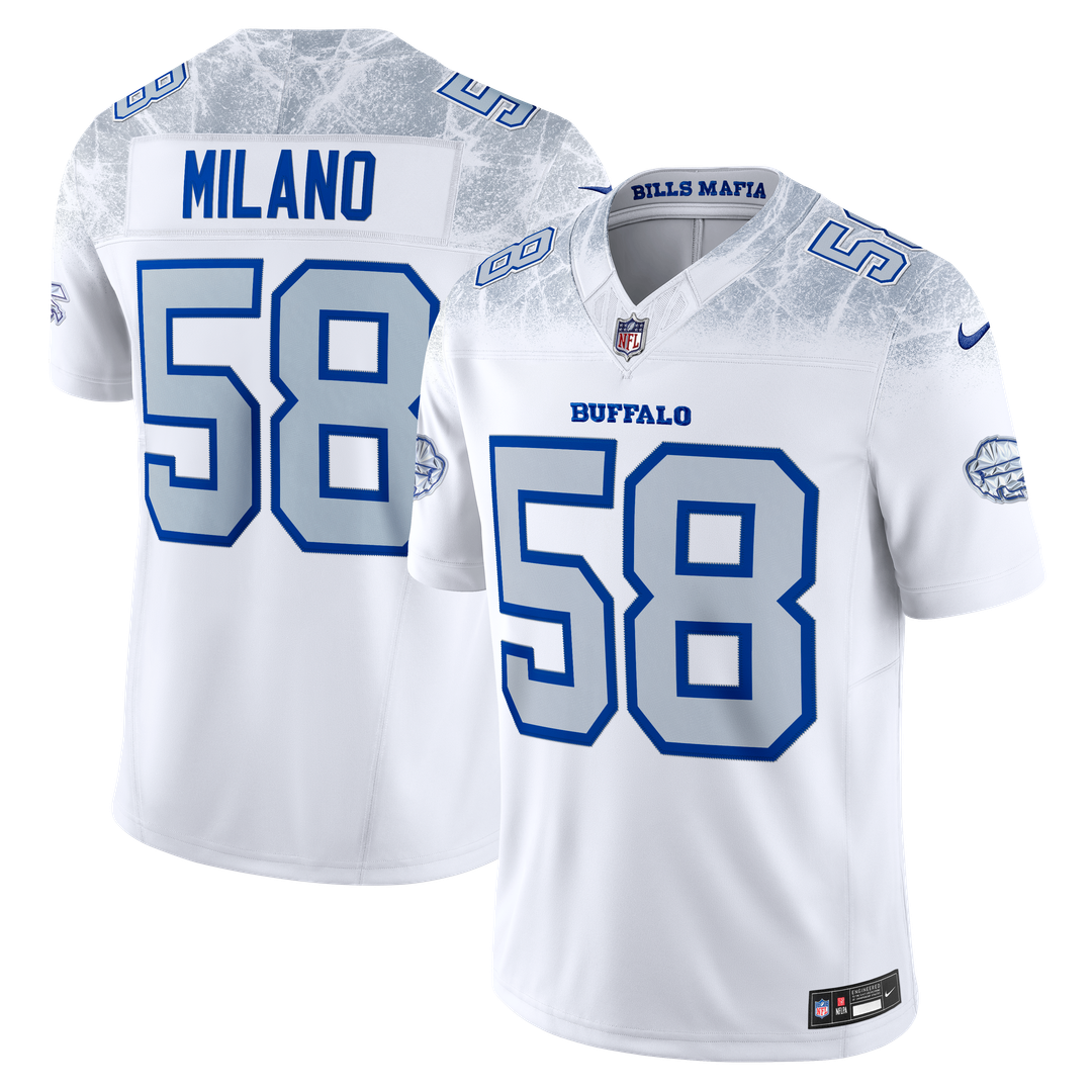Buffalo Bills Matt Milano Nike White Rivalries Collection Stitched Limited Jersey product image 1, provided for visual