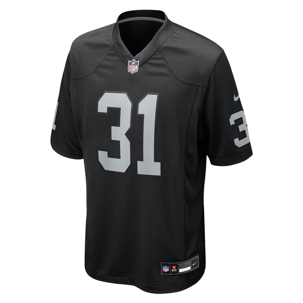 Las Vegas Raiders Raheem Mostert Nike Black Team Game Jersey product image 2, provided for visual reference and product