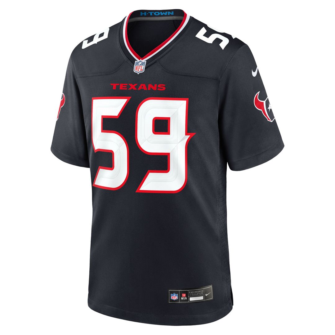 Houston Texans DeMeco Ryans Nike Navy Team Retired Game Jersey product image 2, provided for visual reference and product