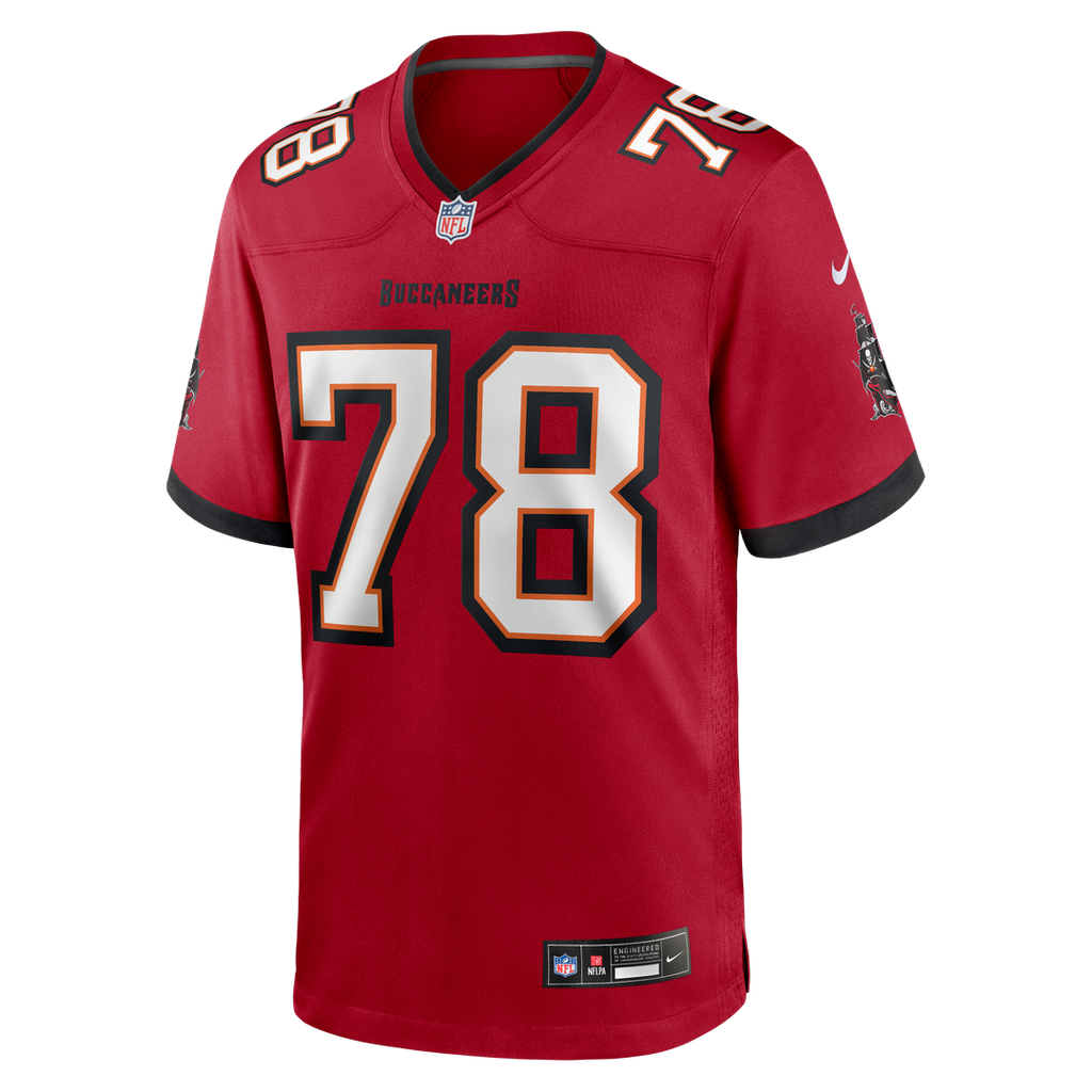 Tampa Bay Buccaneers Tristan Wirfs Nike Red Game Jersey product image 2, provided for visual reference and product detail