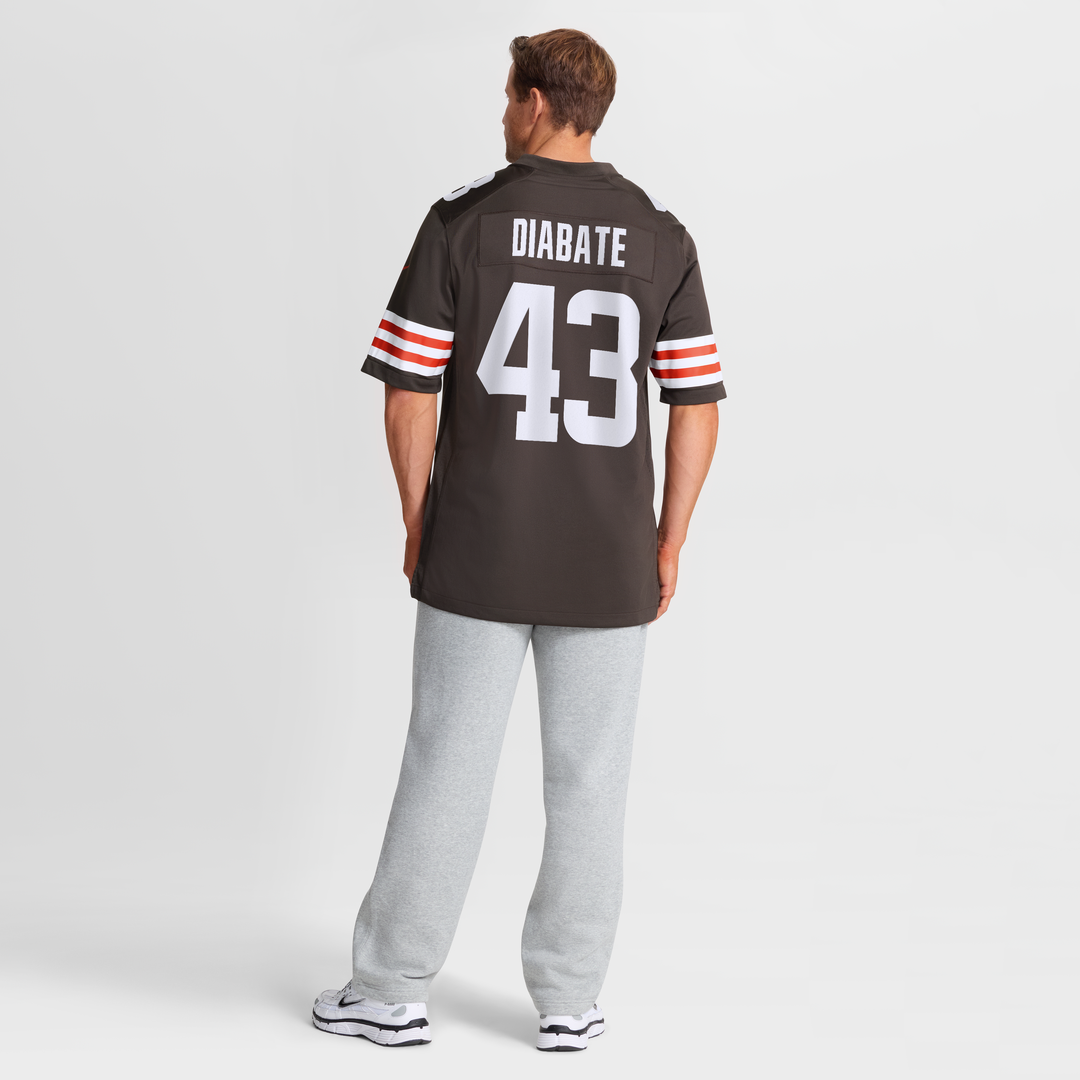 Cleveland Browns Mohamoud Diabate Nike Brown Team Game Jersey product image 8, provided for visual reference and product