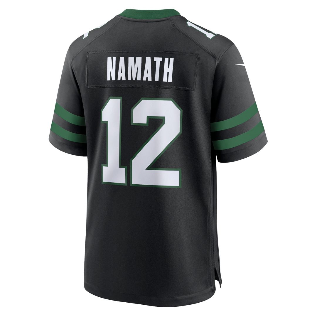 New York Jets Joe Namath Nike Legacy Black Alternate Retired Player Game Jersey product image 9, provided for visual
