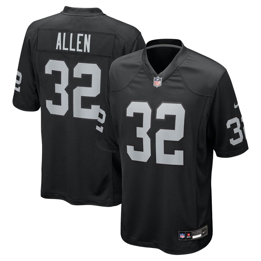 Las Vegas Raiders Marcus Allen Nike Black Game Retired Player Jersey product image 1, provided for visual reference and