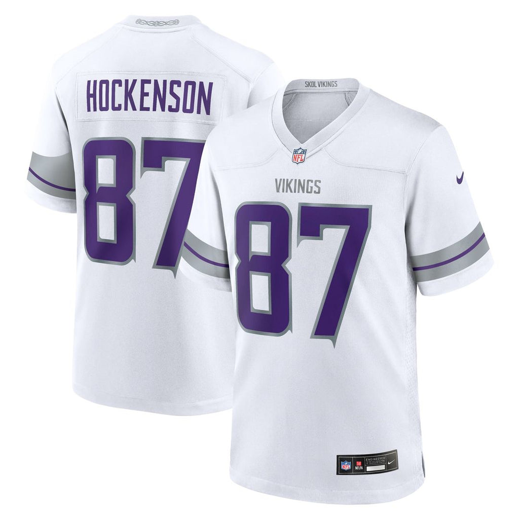 Minnesota Vikings T.J. Hockenson Nike White Alternate Game Player Jersey product image 1, provided for visual reference and