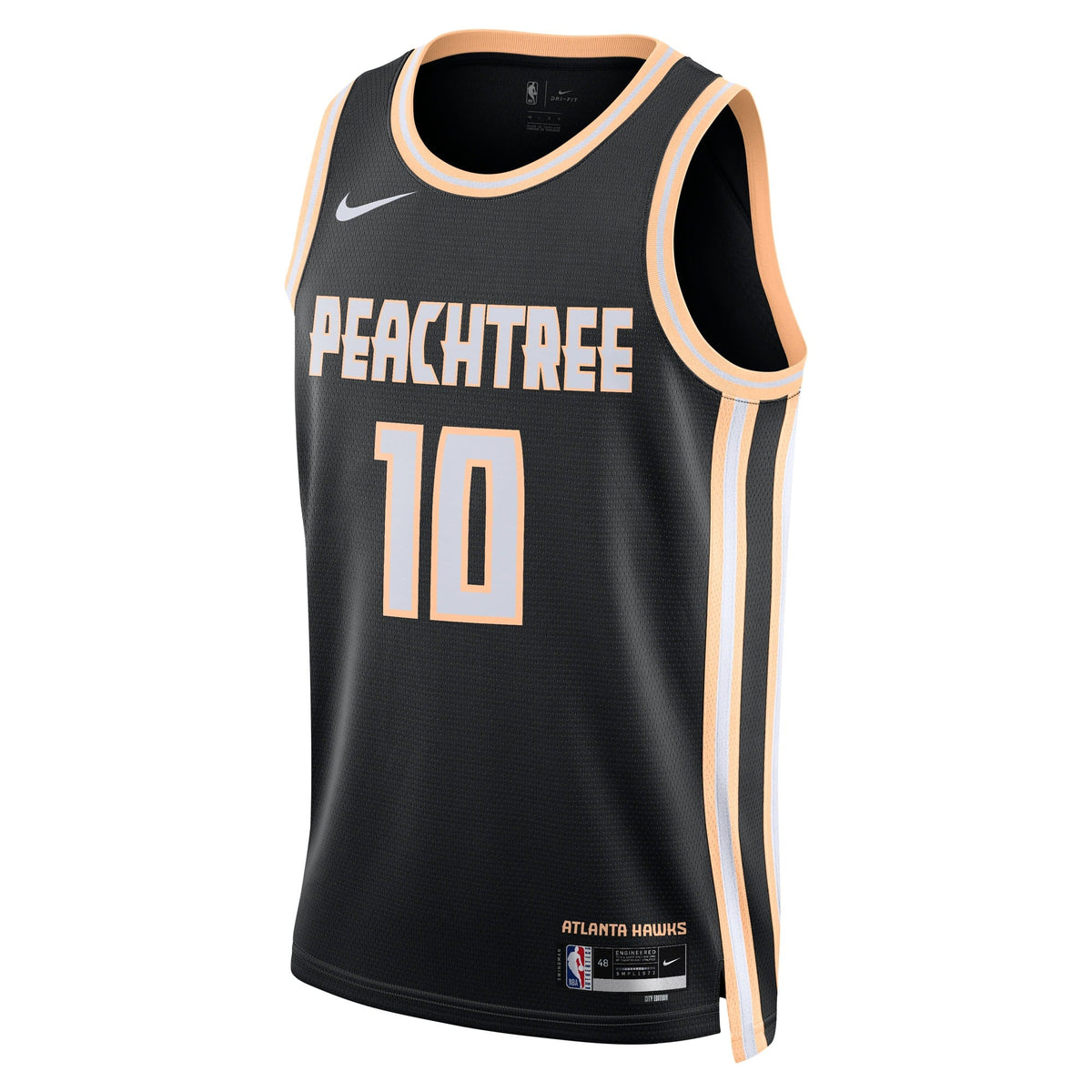 Atlanta Hawks Nike 2025/26 City Edition Swingman Jersey - Black - Zaccharie Risacher - Unisex product image 3, provided for