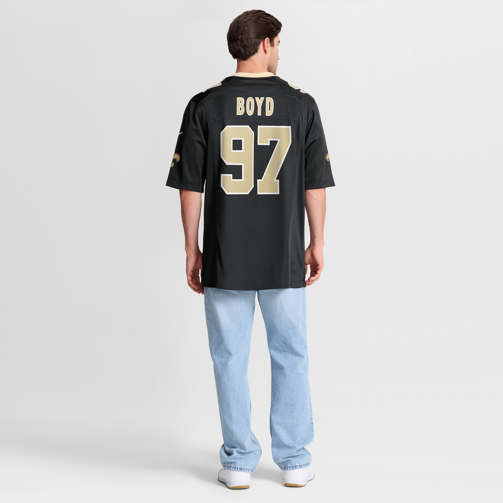 New Orleans Saints Khristian Boyd Nike Black Game Jersey product image 8, provided for visual reference and product detail