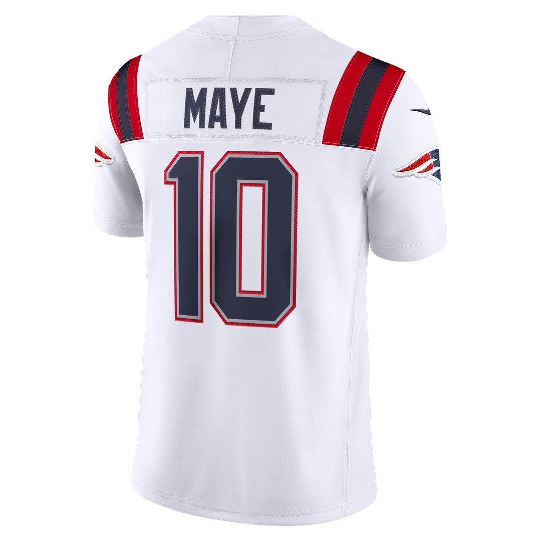 New England Patriots Drake Maye Nike White Vapor F.U.S.E. Stitched Limited Jersey product image 3, provided for visual