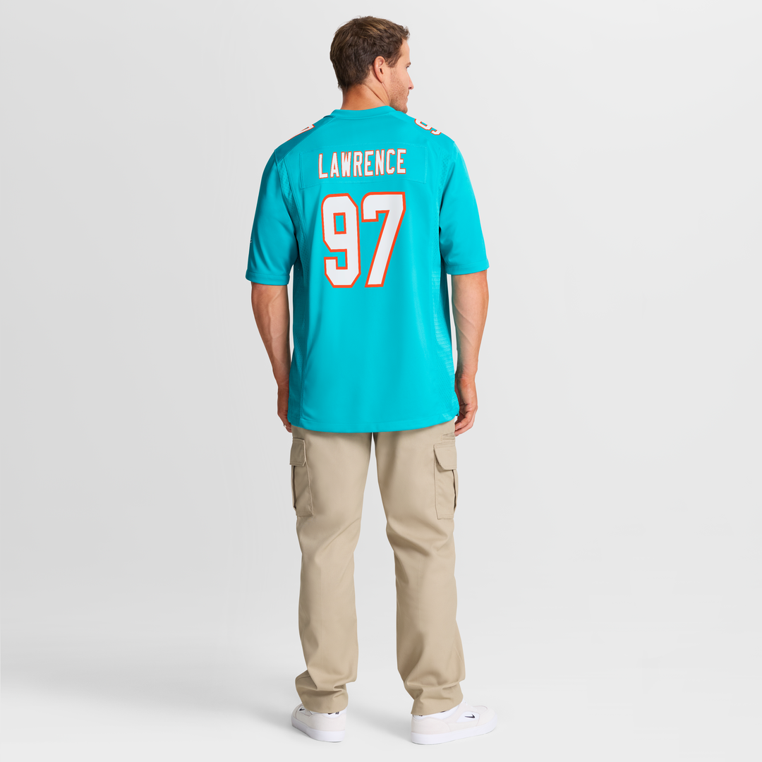 Miami Dolphins Rashard Lawrence Nike Aqua Team Game Jersey product image 8, provided for visual reference and product detail