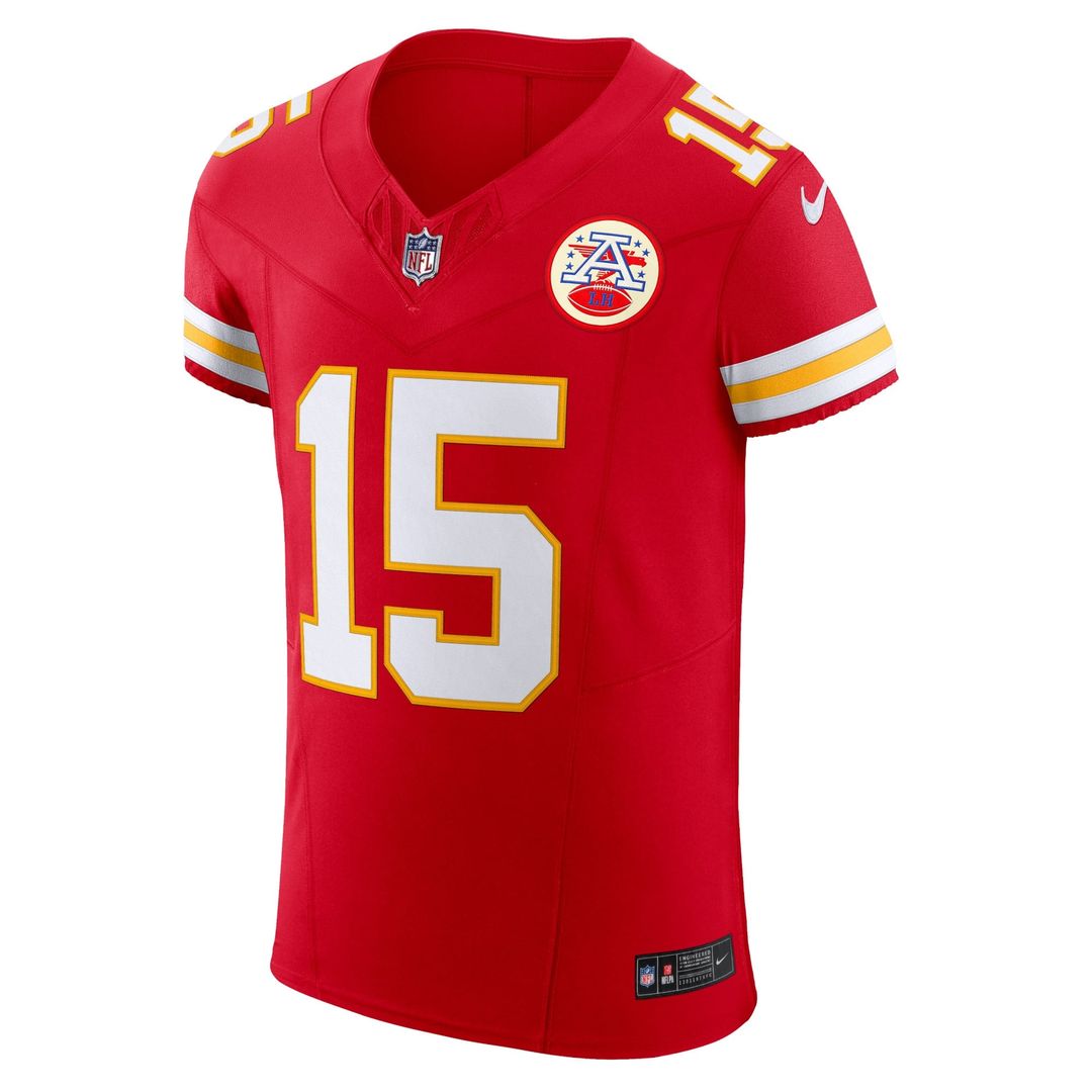 Kansas City Chiefs Patrick Mahomes Nike Red Team Vapor F.U.S.E. Elite Jersey product image 6, provided for visual reference