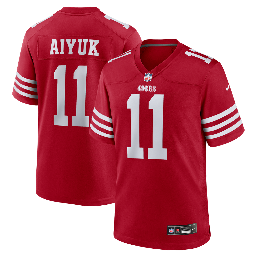 San Francisco 49ers Brandon Aiyuk Nike Scarlet Team Player Game Jersey product image 9, provided for visual reference and