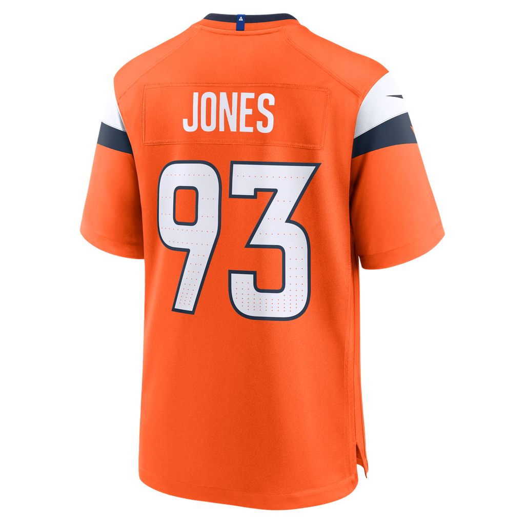 Denver Broncos D.J. Jones Nike Orange Team Game Jersey product image 3, provided for visual reference and product detail