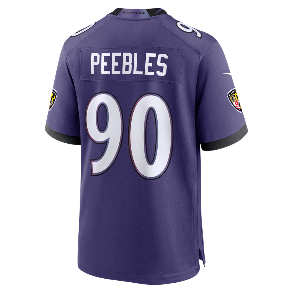 Baltimore Ravens Aeneas Peebles Nike Purple Team Game Jersey product image 3, provided for visual reference and product