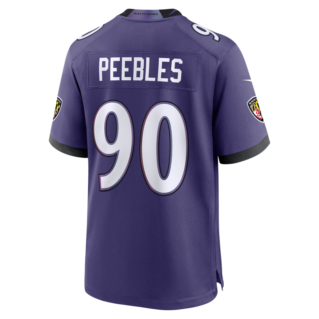 Baltimore Ravens Aeneas Peebles Nike Purple Team Game Jersey product image 3, provided for visual reference and product