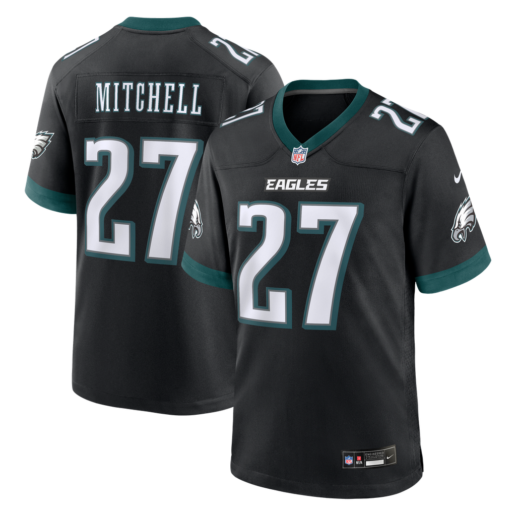 Philadelphia Eagles Quinyon Mitchell Nike Black Alternate Game Jersey product image 4, provided for visual reference and