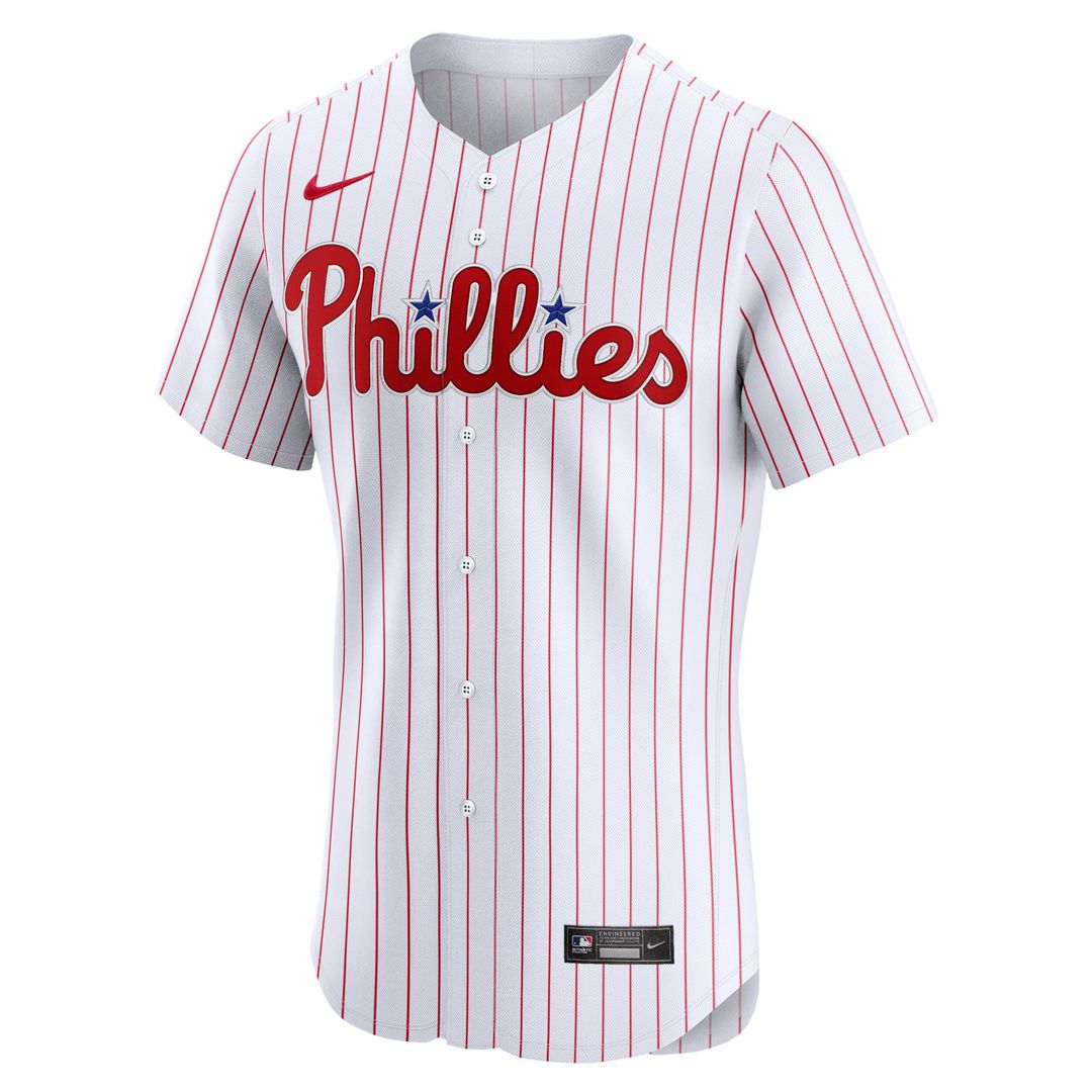Philadelphia Phillies Nike White Home Elite Jersey product image 2, provided for visual reference and product detail review