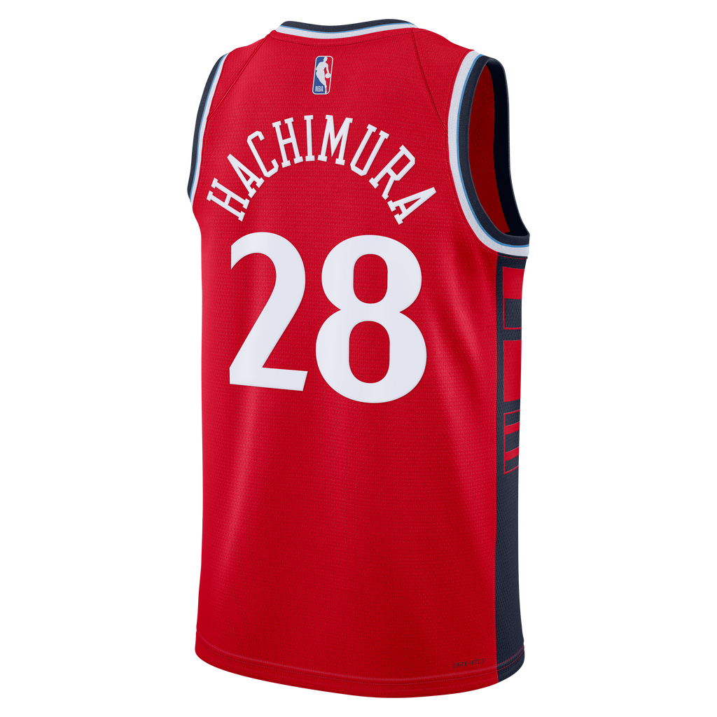 LA Clippers Jordan Brand Statement Edition Swingman Jersey - Red - Rui Hachimura product image 4, provided for visual
