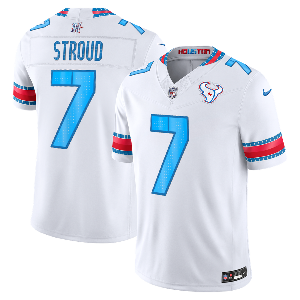 Houston Texans C.J. Stroud Nike White 2026 Rivalries Collection Stitched Limited Jersey product image 1, provided for visual