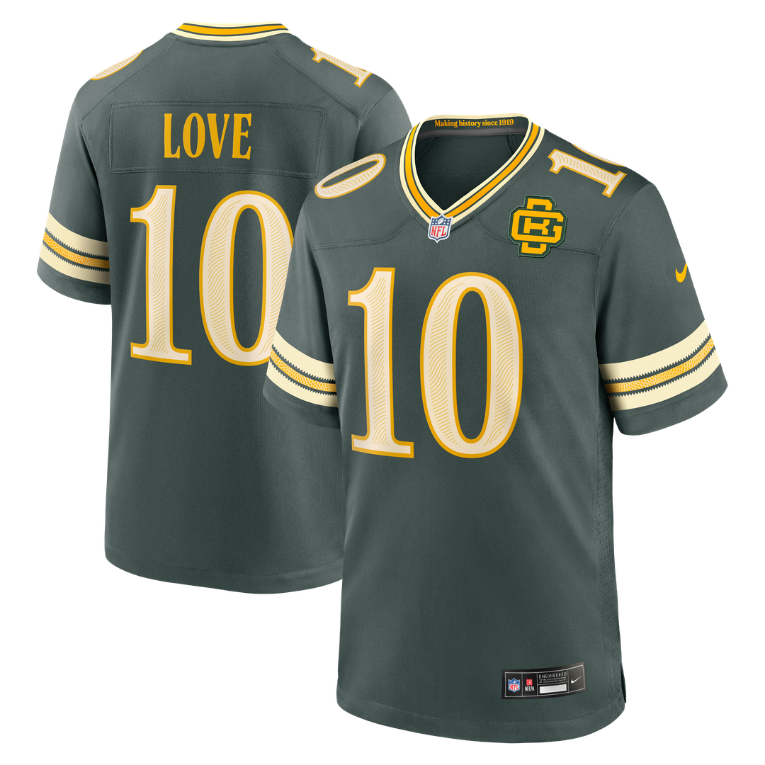 Green Bay Packers Jordan Love Nike Green 2026 Rivalries Collection Game Jersey product image 1, provided for visual
